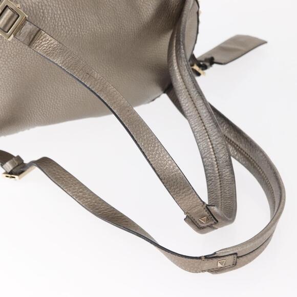 VALENTINO Rock Studs Backpack Leather Silver Gold Auth BA9400 main image 15